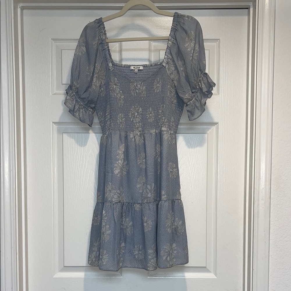 Madewell Silk Lucie Smocked Mini Dress in Moody Blooms - Picture 4 of 8